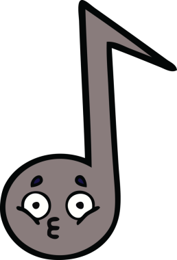 Bir insan tarafından çizilmiş güzel bir nota karikatürü.