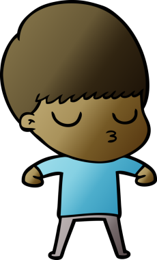 Bir insan tarafından çizilmiş sakin çocuk çizgi filmi.