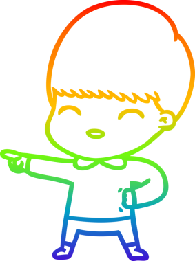 gökkuşağı gradyanı çizimi bir insan tarafından çizilmiş mutlu bir çizgi film çocuğu