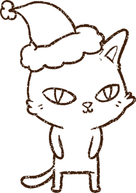 Noel Kedi Kömürü Bir insan tarafından çizilmiş