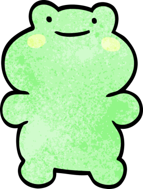 Bir insan tarafından çizilmiş karalama kurbağası.