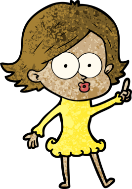 Çizgi film kızı somurtuyor bir insan tarafından