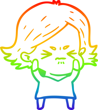 Bir insan tarafından çizilmiş kızgın bir karikatür çizimi.