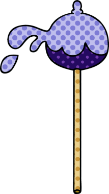 Bir insan tarafından çizilmiş çizgi roman tarzı tuhaf bir lolipop.