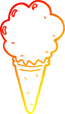 Bir insan tarafından çizilmiş çizgi film dondurmasının sıcak çizgi çizimi