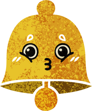 Bir insan tarafından çizilmiş bir çanın retro çizim tarzı karikatürü