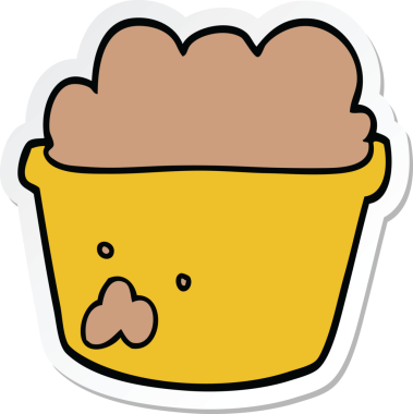 Bir insan tarafından çizilmiş bir karikatür bitkisi etiketi.