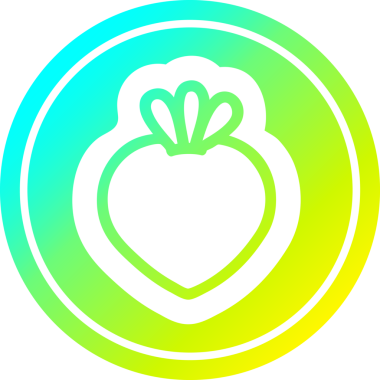 Bir insan tarafından çizilmiş taze meyve dairesel simgesi.