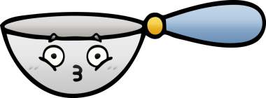 Bir insan tarafından çizilmiş bir kaşığın gölgelenmiş gölgesi.