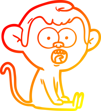 Bir insan tarafından çizilmiş bir çizgi filmin sıcak gradyan çizimi.