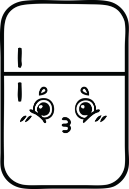 Bir insan tarafından çizilmiş bir buzdolabı karikatürü.