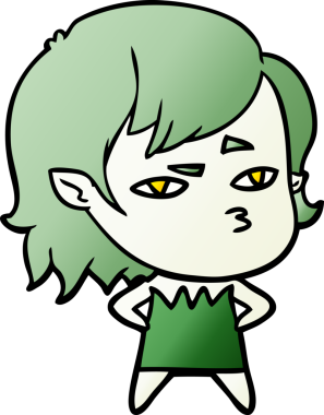 Bir insan tarafından çizilmiş vampir kız çizgi filmi.