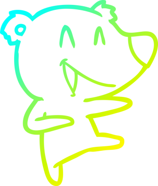 Bir insan tarafından çizilmiş gülen ayı çizgi filmi.