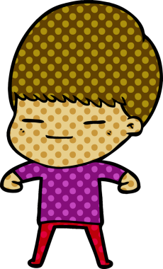 Bir insan tarafından çizilmiş kendini beğenmiş bir çocuk.