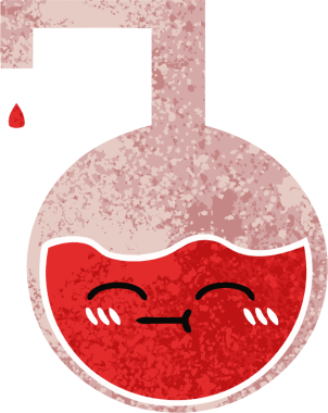 Bir insan tarafından çizilmiş bilimsel bir deneyin retro çizim tarzı karikatürü