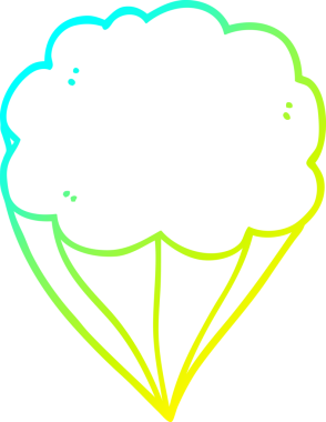 Bir insan tarafından çizilmiş bir karikatür bulut sembolünün soğuk eğim çizimi