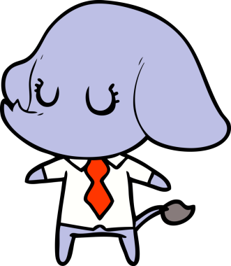 Bir insan tarafından çizilmiş şirin bir fil.