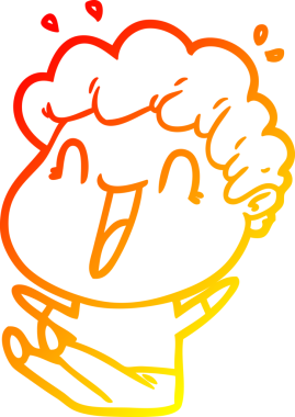 Bir insan tarafından çizilmiş mutlu bir adamın çizgi çizimi.