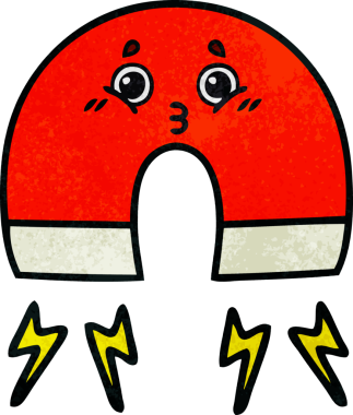 Bir insan tarafından çizilmiş mıknatısın grunge desen karikatürü