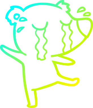 Bir insan tarafından çizilmiş ağlayan kutup ayısının soğuk çizgi çizimi.