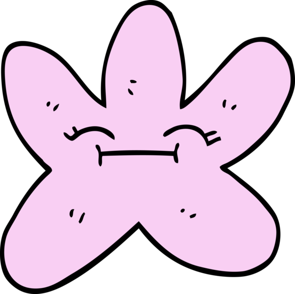 Bir insan tarafından çizilmiş el çizimi karikatür yıldız balığı.