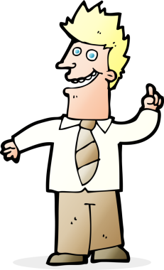 Bir insan tarafından çizilmiş iyi bir fikri olan çizgi film adamı.