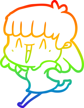 gökkuşağı gradyan çizimi bir insan tarafından çizilmiş bir karikatür kadın