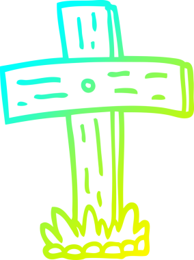 Bir insan tarafından çizilmiş bir karikatür mezarlığı çizimi.