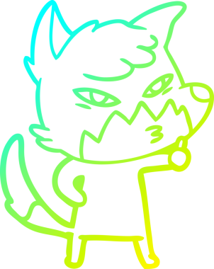 Bir insan tarafından çizilmiş akıllı bir tilkinin soğuk çizgi çizimi.