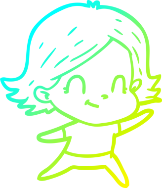 Bir insan tarafından çizilmiş soğuk gradyan çizgi çizimi.