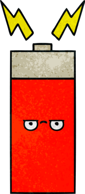 Bir insanın çizdiği pilin retro grunge desen karikatürü