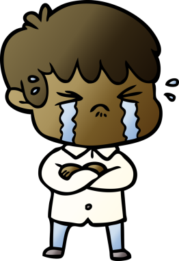 Bir insan tarafından çizilmiş ağlayan çocuk çizgi filmi.