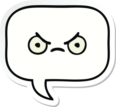 Bir insan tarafından çizilmiş şirin bir karikatür konuşma balonunun etiketi.