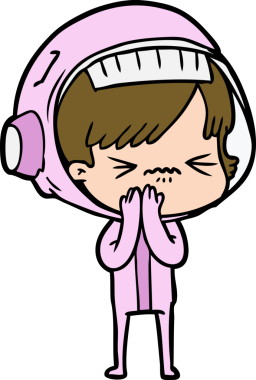 Bir insan tarafından çizilmiş astronot kadın.