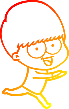 Bir insan tarafından çizilmiş mutlu çizgi film çocuğu çizimi.