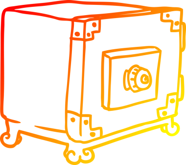 Bir insan tarafından çizilmiş geleneksel bir kasanın sıcak çizgi çizimi