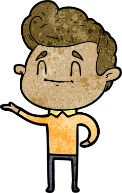 Bir insan tarafından çizilmiş mutlu çizgi film adamı.