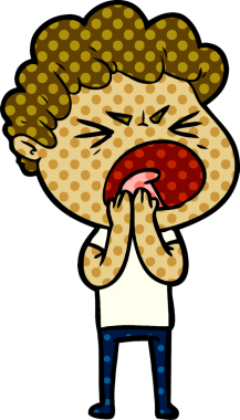 Bir insan tarafından çizilmiş öfkeli bir adam.