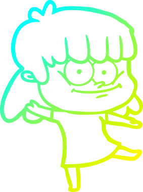 Bir insan tarafından çizilmiş gülümseyen bir karikatür çizimi