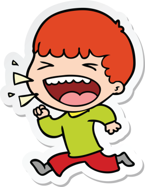 Bir insan tarafından çizilmiş bir karikatür çıkartması.