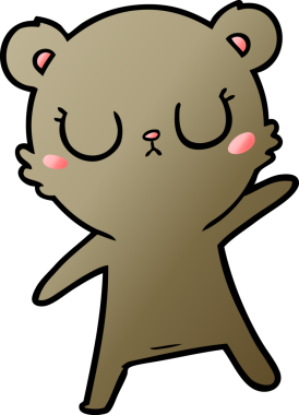 Bir insan tarafından çizilmiş barışçıl çizgi film ayısı.