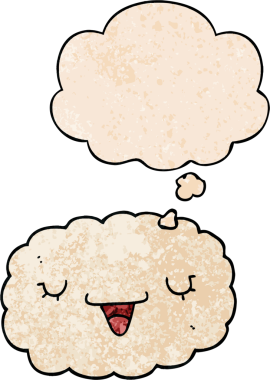 bir insan tarafından çizilmiş grunge desen biçiminde düşünce baloncuğu olan çizgi film bulutu