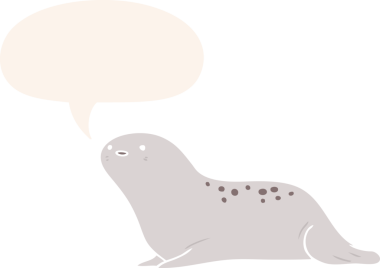 Bir insan tarafından çizilmiş eski usul konuşma baloncuklu sevimli karikatür mührü