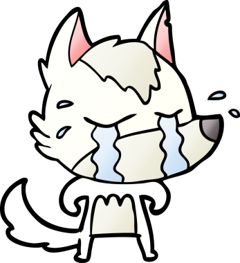 Bir insan tarafından çizilmiş ağlayan kurt çizgi filmi.