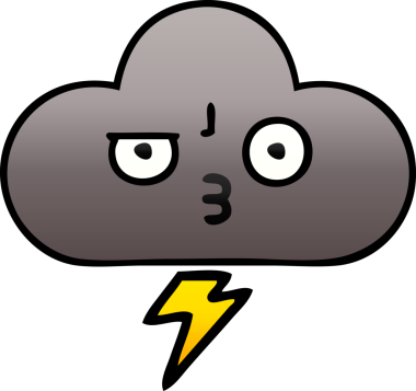 Bir insan tarafından çizilmiş bir fırtına bulutunun gölgelenmiş karikatürü