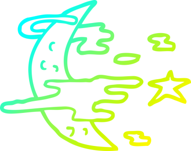 Bir insan tarafından çizilmiş ürkütücü bir ayın soğuk çizgi çizimi.