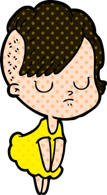 Bir insan tarafından çizilmiş karikatür kadın.