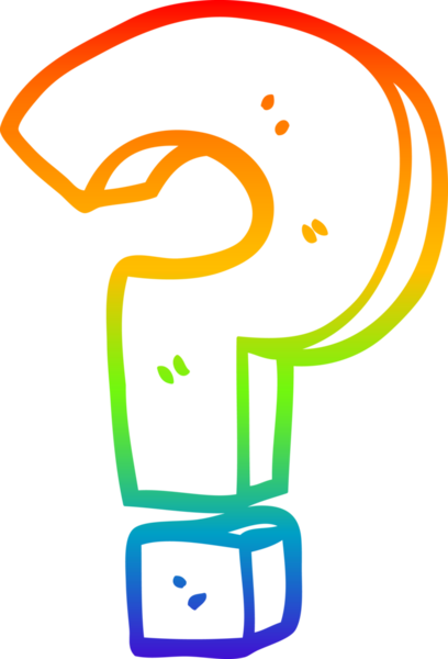 gökkuşağı gradyan çizgi çizimi bir insan tarafından çizilmiş soru işareti