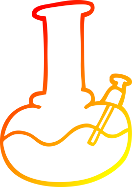 Bir insan tarafından çizilmiş karikatür su borusunun sıcak gradyan çizgisi.