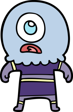 Çizgi film Tepegöz uzaylı uzay adamı bir insan tarafından çizildi.